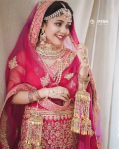 Model wearing muslim bridal dress in designer boutique calicut