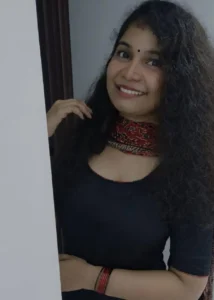A girl wearing black salwar in best designer boutique in calicut